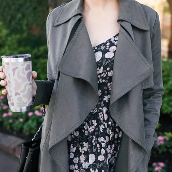 NWOT Club Monaco Olive Soft Trench Coat size XS - Picture 1 of 14